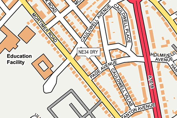 NE34 0RY map - OS OpenMap – Local (Ordnance Survey)