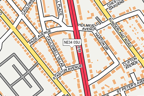 NE34 0SU map - OS OpenMap – Local (Ordnance Survey)