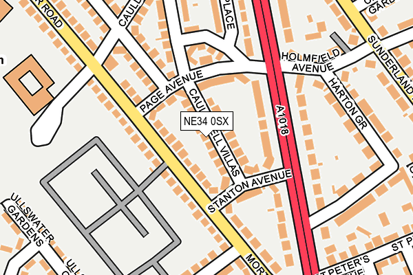 NE34 0SX map - OS OpenMap – Local (Ordnance Survey)