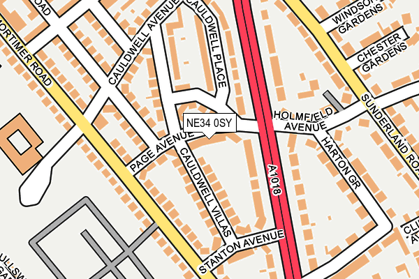 NE34 0SY map - OS OpenMap – Local (Ordnance Survey)