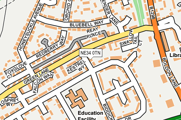 NE34 0TN map - OS OpenMap – Local (Ordnance Survey)