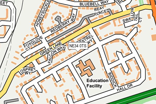 NE34 0TS map - OS OpenMap – Local (Ordnance Survey)