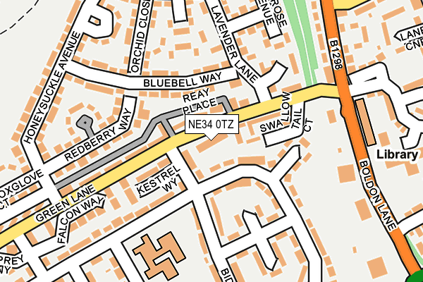 NE34 0TZ map - OS OpenMap – Local (Ordnance Survey)
