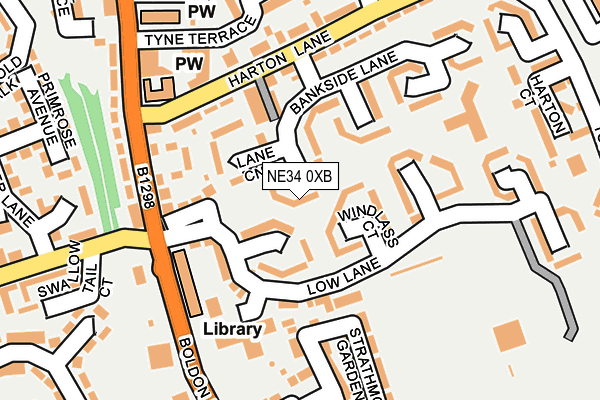 NE34 0XB map - OS OpenMap – Local (Ordnance Survey)