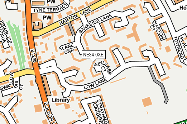 NE34 0XE map - OS OpenMap – Local (Ordnance Survey)
