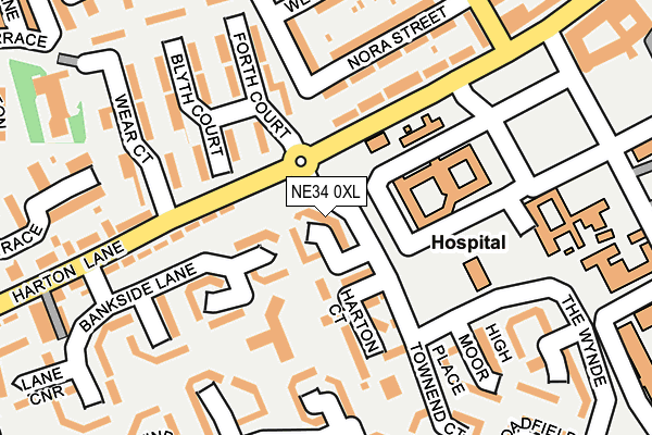 NE34 0XL map - OS OpenMap – Local (Ordnance Survey)