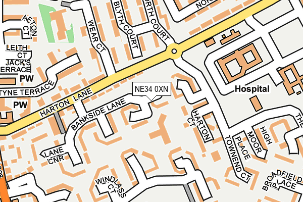 NE34 0XN map - OS OpenMap – Local (Ordnance Survey)