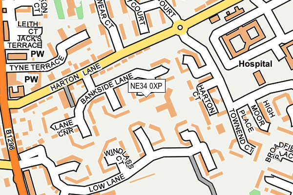 NE34 0XP map - OS OpenMap – Local (Ordnance Survey)