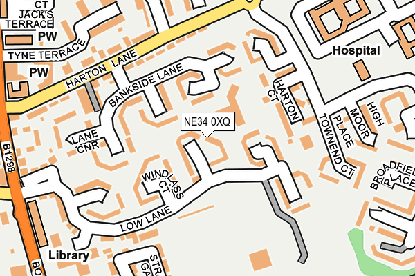 NE34 0XQ map - OS OpenMap – Local (Ordnance Survey)