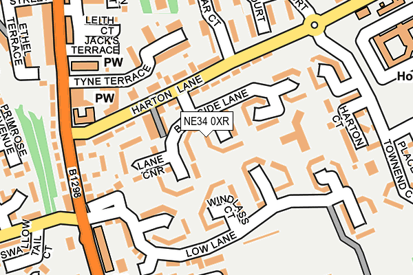 NE34 0XR map - OS OpenMap – Local (Ordnance Survey)