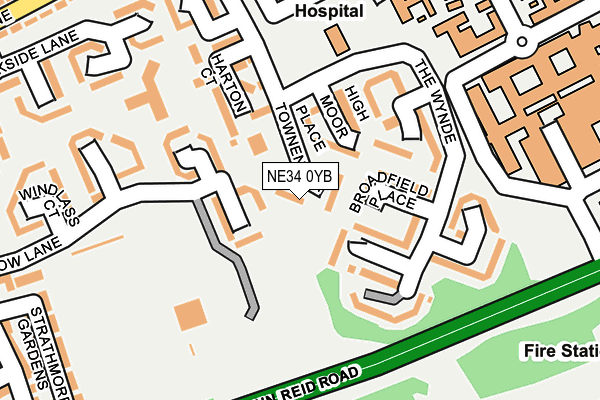 NE34 0YB map - OS OpenMap – Local (Ordnance Survey)