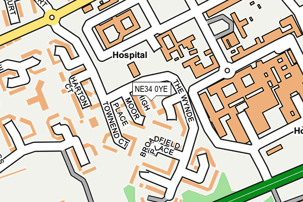 NE34 0YE map - OS OpenMap – Local (Ordnance Survey)