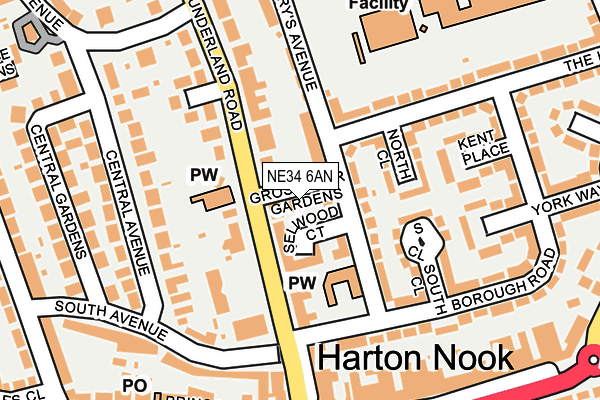 NE34 6AN map - OS OpenMap – Local (Ordnance Survey)