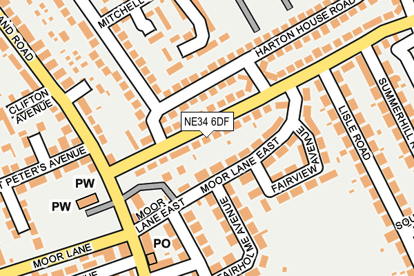 NE34 6DF map - OS OpenMap – Local (Ordnance Survey)