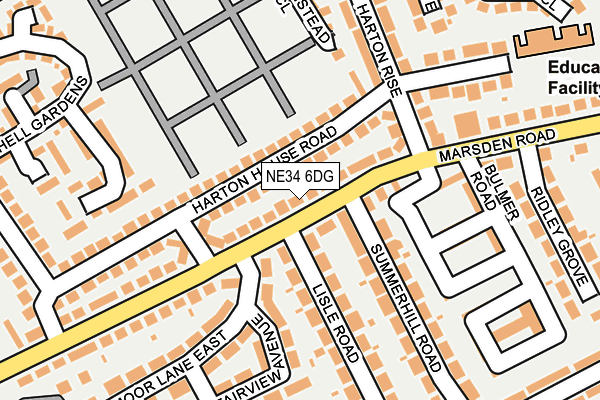NE34 6DG map - OS OpenMap – Local (Ordnance Survey)