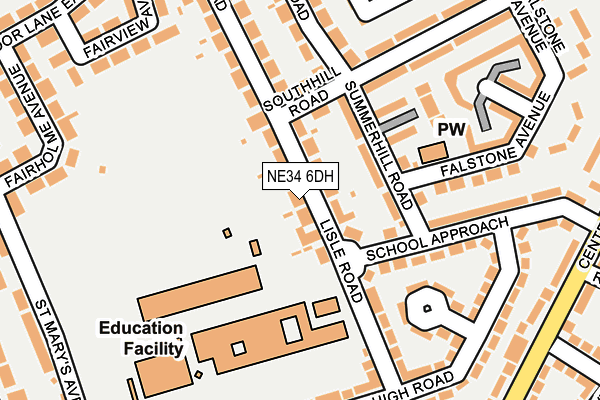 NE34 6DH map - OS OpenMap – Local (Ordnance Survey)