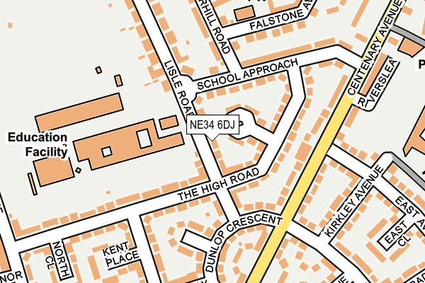 NE34 6DJ map - OS OpenMap – Local (Ordnance Survey)