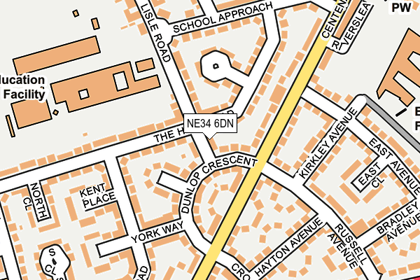 NE34 6DN map - OS OpenMap – Local (Ordnance Survey)