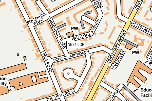 NE34 6DP map - OS OpenMap – Local (Ordnance Survey)