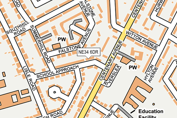 NE34 6DR map - OS OpenMap – Local (Ordnance Survey)