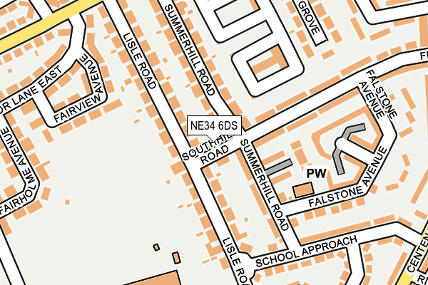 NE34 6DS map - OS OpenMap – Local (Ordnance Survey)