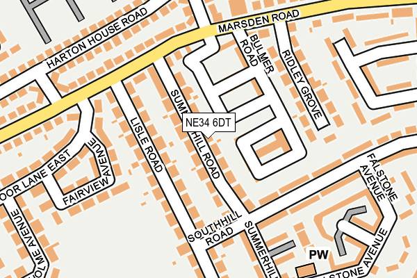NE34 6DT map - OS OpenMap – Local (Ordnance Survey)