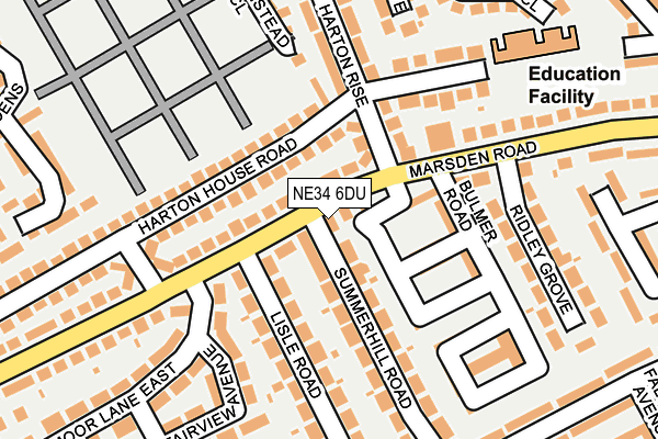 NE34 6DU map - OS OpenMap – Local (Ordnance Survey)