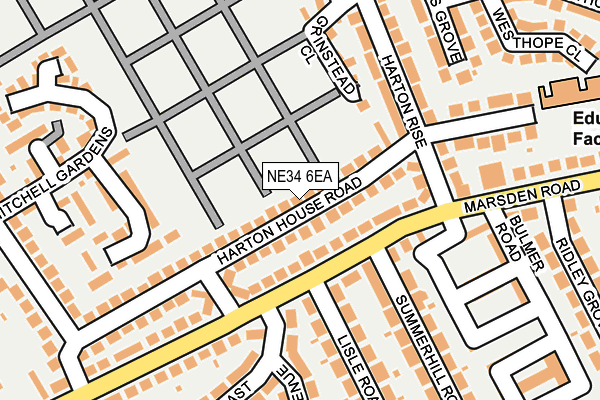 NE34 6EA map - OS OpenMap – Local (Ordnance Survey)