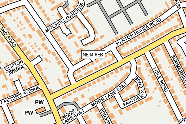 NE34 6EB map - OS OpenMap – Local (Ordnance Survey)