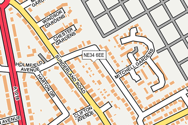 NE34 6EE map - OS OpenMap – Local (Ordnance Survey)