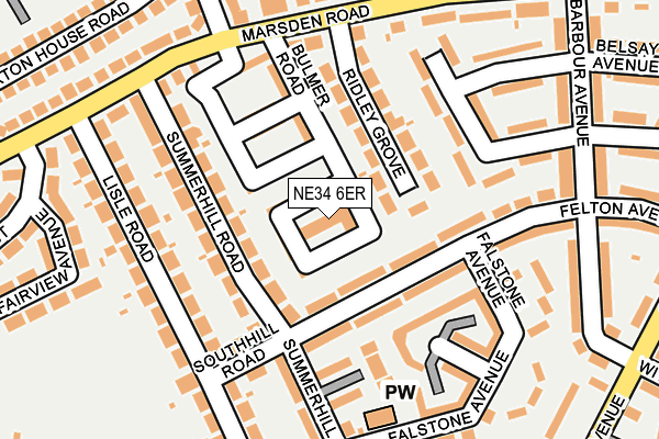 NE34 6ER map - OS OpenMap – Local (Ordnance Survey)