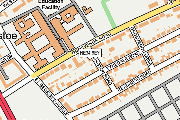 NE34 6EY map - OS OpenMap – Local (Ordnance Survey)