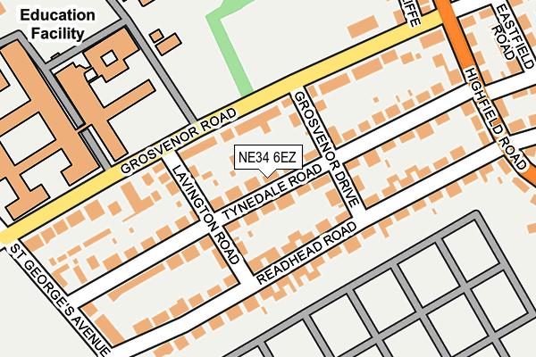 NE34 6EZ map - OS OpenMap – Local (Ordnance Survey)