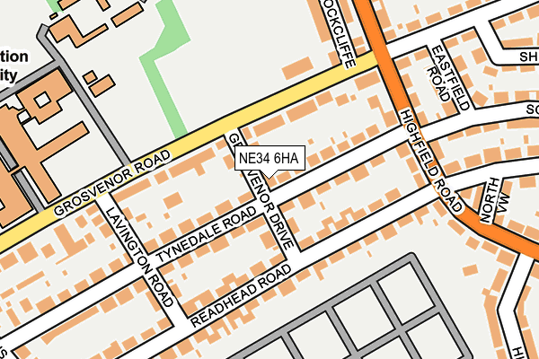 NE34 6HA map - OS OpenMap – Local (Ordnance Survey)