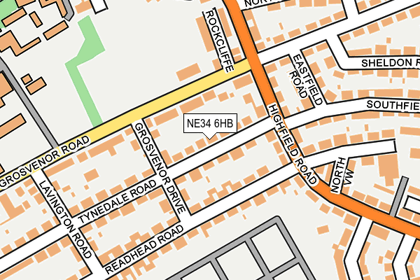 NE34 6HB map - OS OpenMap – Local (Ordnance Survey)