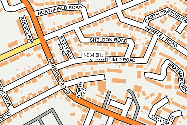 NE34 6HJ map - OS OpenMap – Local (Ordnance Survey)