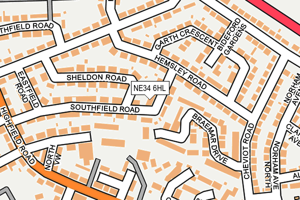 NE34 6HL map - OS OpenMap – Local (Ordnance Survey)