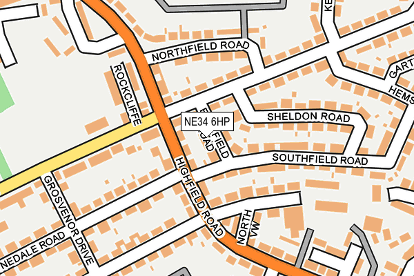 NE34 6HP map - OS OpenMap – Local (Ordnance Survey)