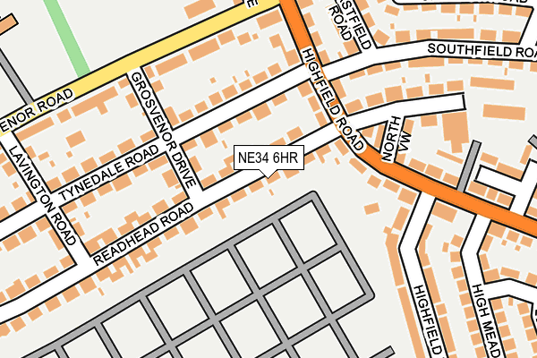 NE34 6HR map - OS OpenMap – Local (Ordnance Survey)