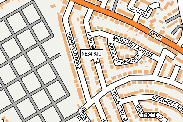 NE34 6JG map - OS OpenMap – Local (Ordnance Survey)