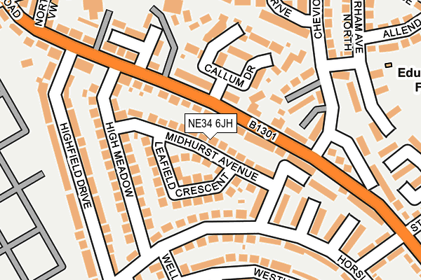 NE34 6JH map - OS OpenMap – Local (Ordnance Survey)