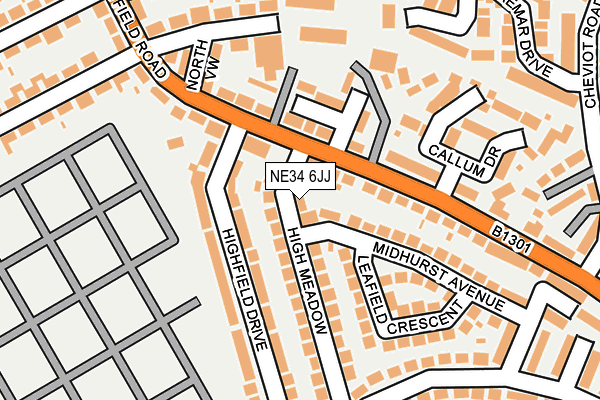 NE34 6JJ map - OS OpenMap – Local (Ordnance Survey)
