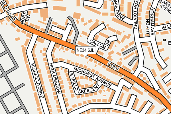 NE34 6JL map - OS OpenMap – Local (Ordnance Survey)