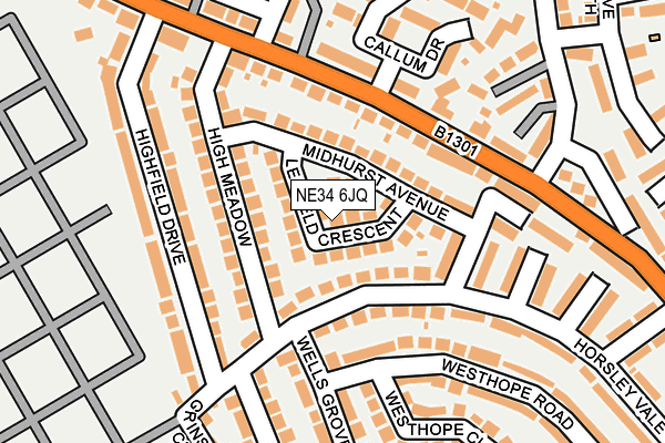 NE34 6JQ map - OS OpenMap – Local (Ordnance Survey)