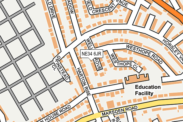 NE34 6JR map - OS OpenMap – Local (Ordnance Survey)