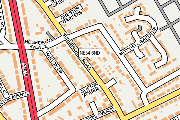 NE34 6ND map - OS OpenMap – Local (Ordnance Survey)