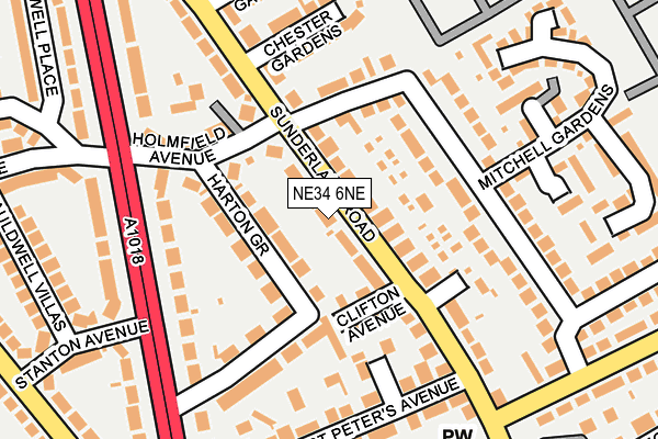 NE34 6NE map - OS OpenMap – Local (Ordnance Survey)