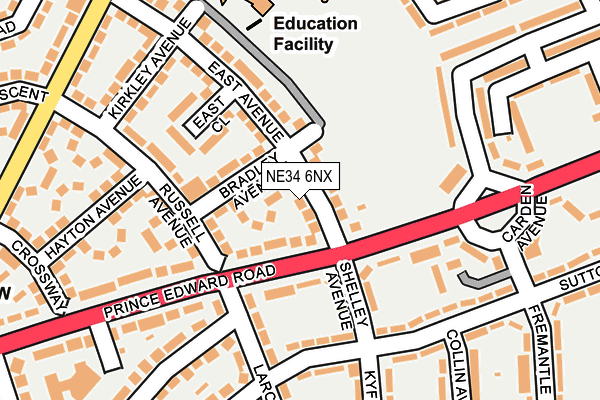 NE34 6NX map - OS OpenMap – Local (Ordnance Survey)