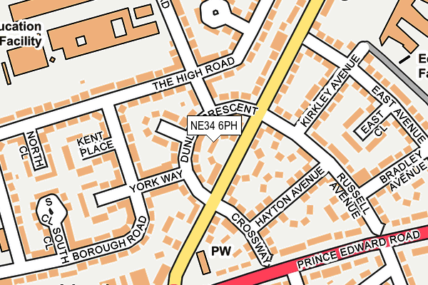 NE34 6PH map - OS OpenMap – Local (Ordnance Survey)