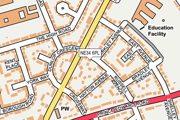 NE34 6PL map - OS OpenMap – Local (Ordnance Survey)